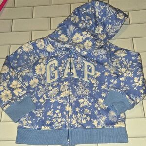 GAP Blue Floral Hoodie- Zip-up